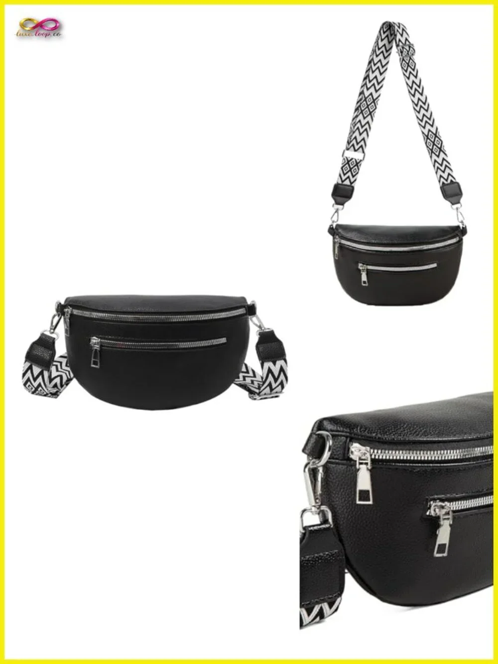 Vegan Leather Crossbody Bag for Women Trendy Mini Purse with Wide Strap